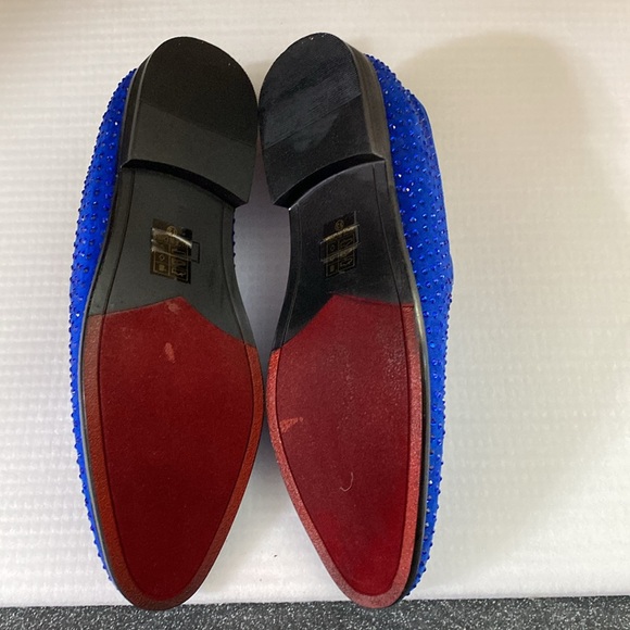 Velvet Rhinestone Designer Dress Loafers Slip On Classic Tuxedo Dress Shoes - Picture 8 of 11